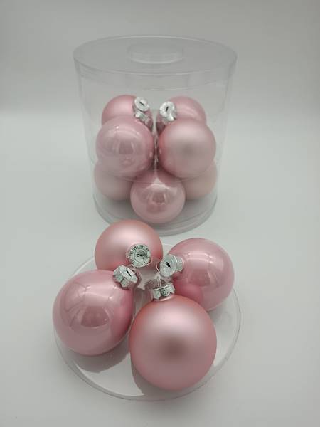 Bombka szklana, z zawieszką - 8 cm (12 szt.)