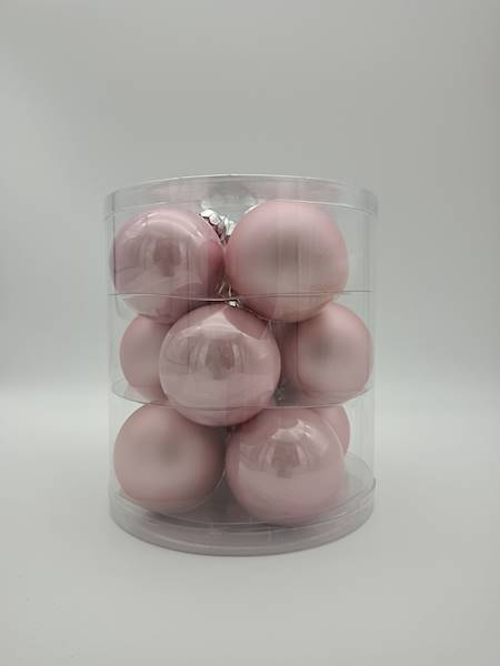 Bombka szklana, z zawieszką - 8 cm (12 szt.)