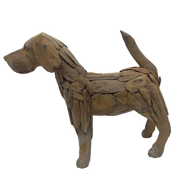 Teak pies stojący duży