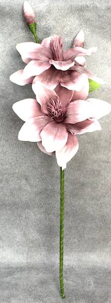 Magnolia 110cm, 2 kwiaty30cm, 2 pąki, fiolet; ziel