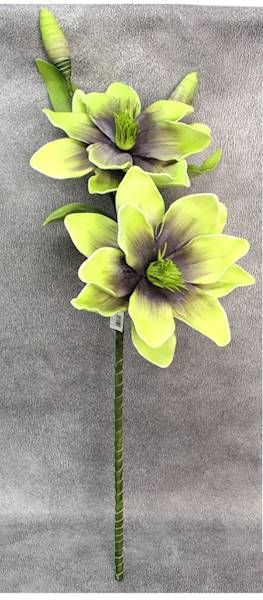 Magnolia 110cm, 2 kwiaty30cm, 2 pąki, fiolet; ziel