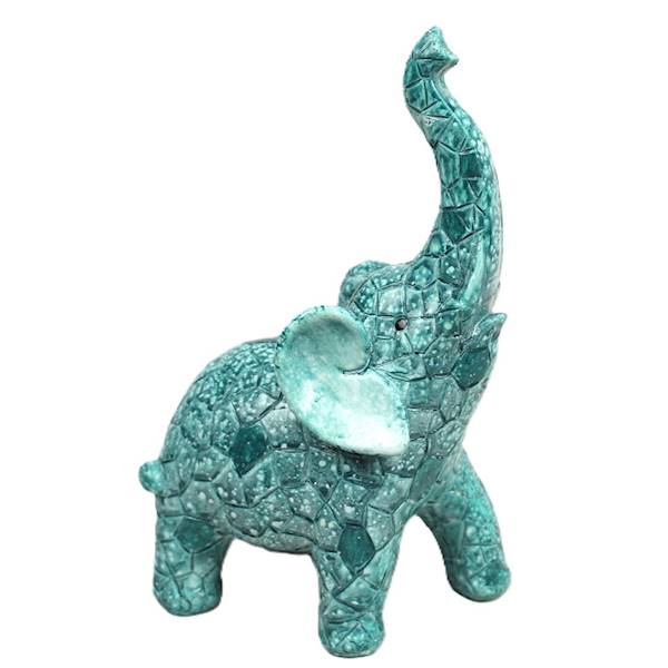 Ceramika słoń turkus 23 cm