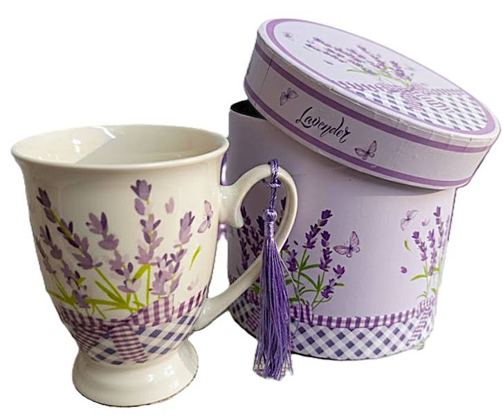 Kubek lawenda w pudełku 12*12 cm