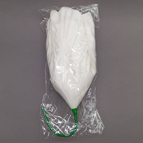 Kwiat piankowy srebrny 50 cm, od spodu biały