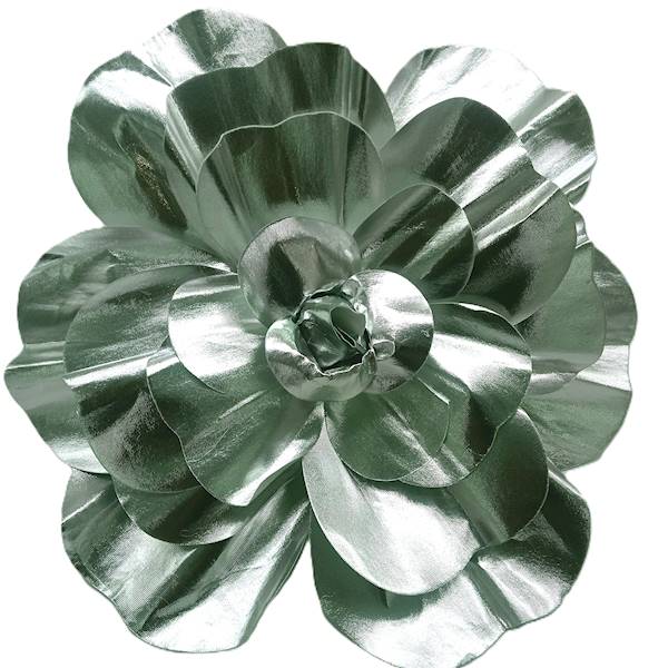 Kwiat piankowy srebrny 50 cm, od spodu biały