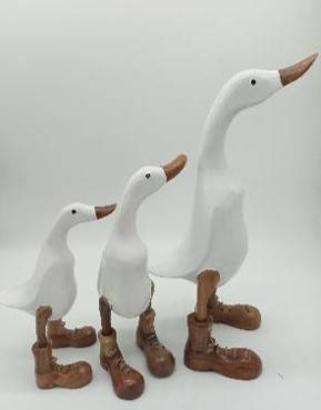 Kaczki białe 44, 33, 24 cm,kpl.3