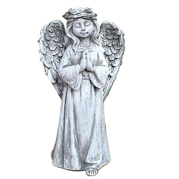 Anioł modlący się b/sz, poliresin, 20 cm