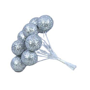 Bombka styr. brokat 2,5 cm drut, 144 szt. 4 kol.