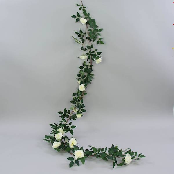 Girlanda róże 3 kolory, j.róż, róż, ecru, 180 cm