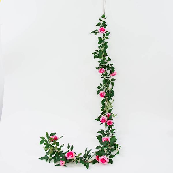 Girlanda róże 3 kolory, j.róż, róż, ecru, 180 cm