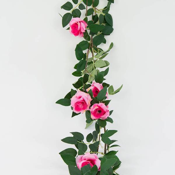 Girlanda róże 3 kolory, j.róż, róż, ecru, 180 cm