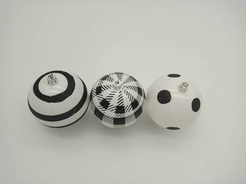 Bombka plastikowa, malowana - 8 cm (3 szt.)