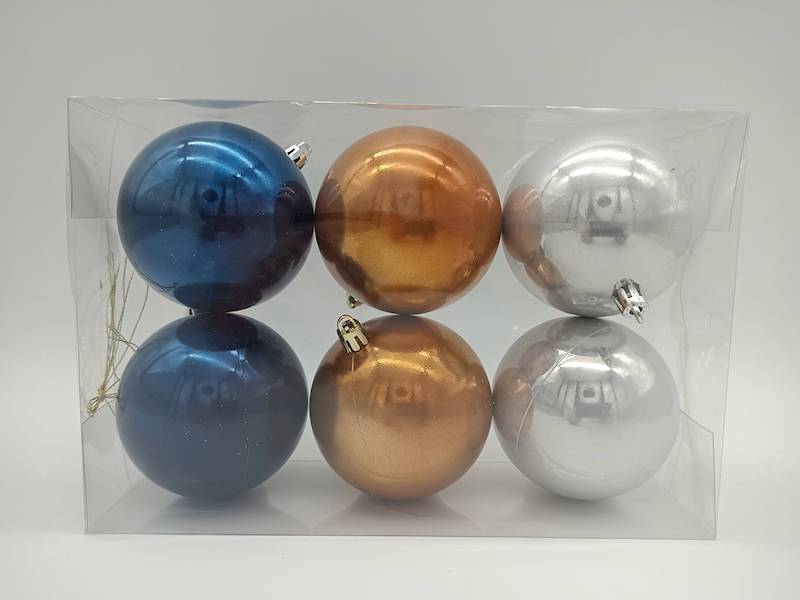 Bombka plastikowa - 8 cm (6 szt.)