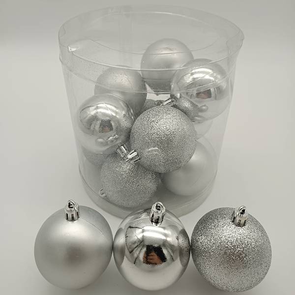 Bombka plastikowa - 6 cm (12 szt.)