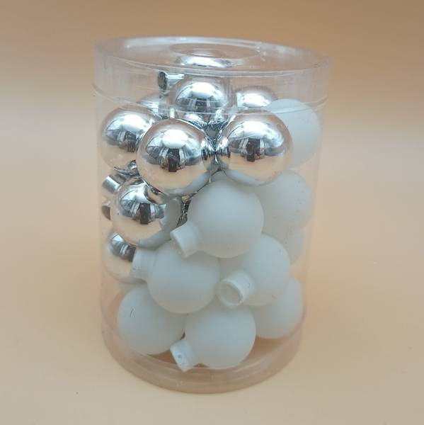 Bombka szklana, florystyczna - 2,5cm (30 szt.)