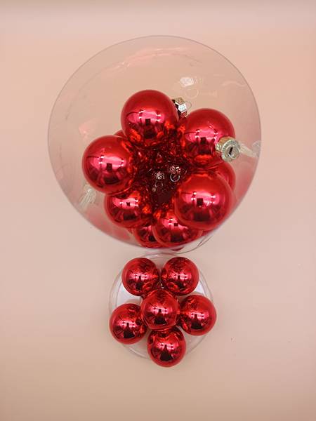 Bombka szklana, z zawieszką - 4 cm (30 szt.)