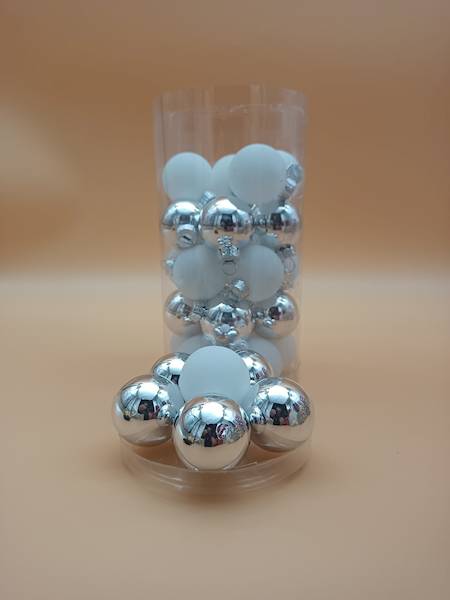 Bombka szklana, z zawieszką - 4 cm (30 szt.)