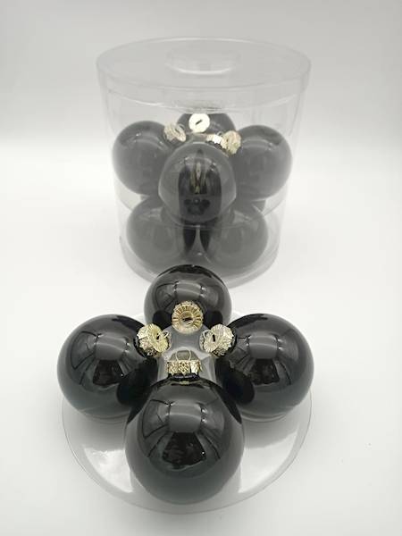 Bombka szklana, z zawieszką - 8 cm (12 szt.)