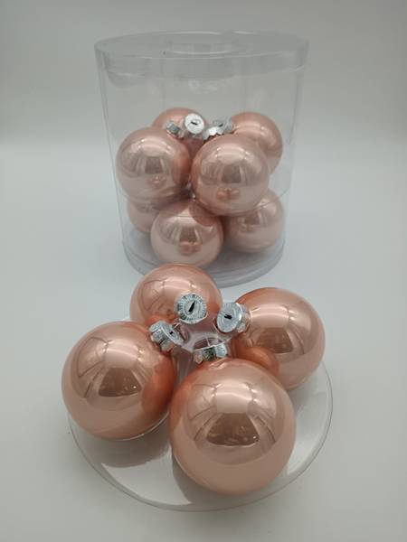 Bombka szklana, z zawieszką - 8 cm (12 szt.)