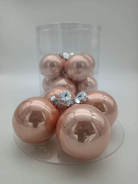 Bombka szklana, z zawieszką - 8 cm (12 szt.)