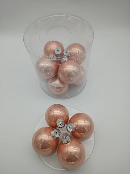 Bombka szklana, z zawieszką - 8 cm (12 szt.)