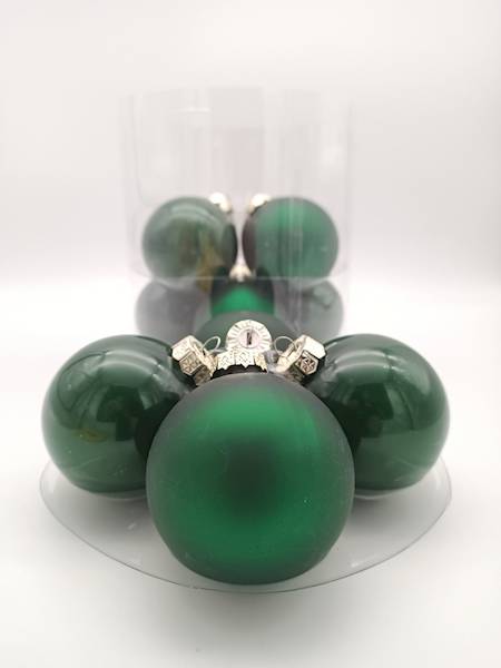 Bombka szklana, z zawieszką - 8 cm (12 szt.)