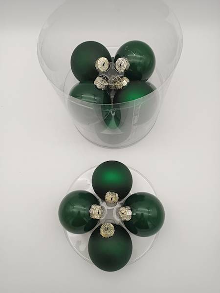 Bombka szklana, z zawieszką - 8 cm (12 szt.)