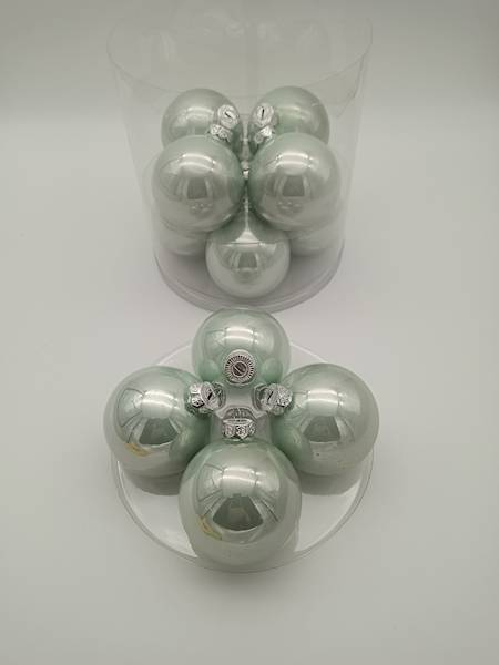 Bombka szklana, z zawieszką - 8 cm (12 szt.)