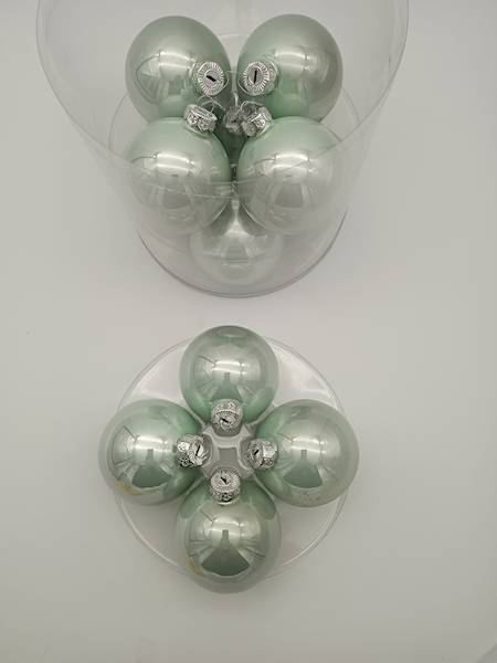Bombka szklana, z zawieszką - 8 cm (12 szt.)
