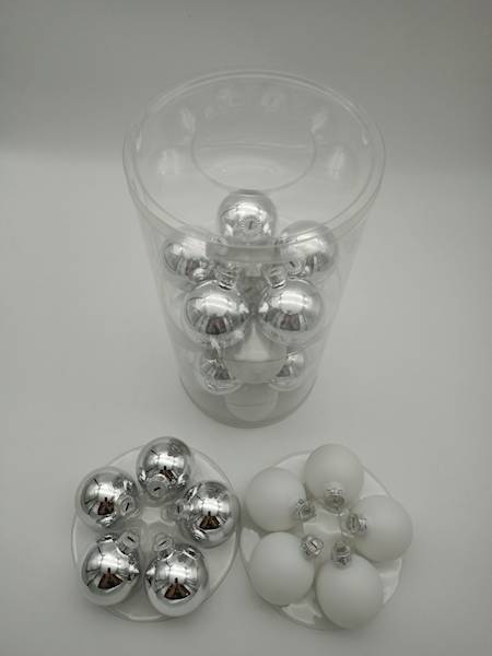 Bombka szklana, z zawieszką - 6 cm (30 szt.)