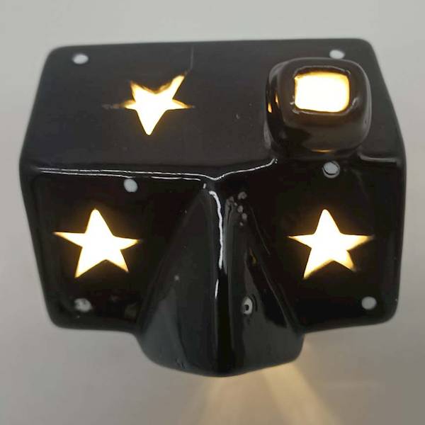 Domek LED 10x8x7 cm czarny/czerwony kpl.1+1 szt.