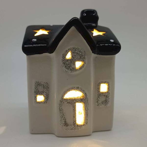 Domek LED 10x8x7 cm czarny/czerwony kpl.1+1 szt.