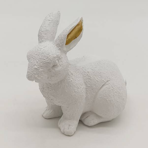 Królik siedzący 12 cm, biały