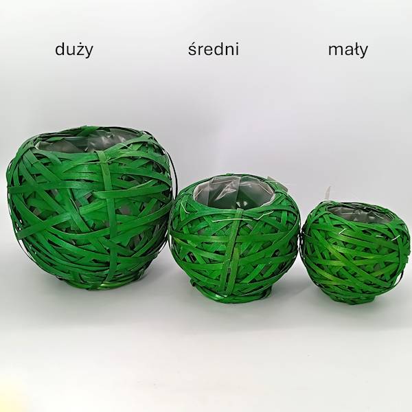 Kosz - kula, 13 cm, zielony