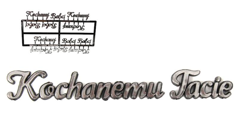 Napis 3D KOCHANEMU TACIE srebrny