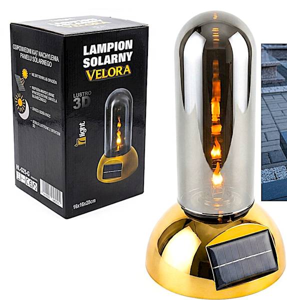 lampion solarny 28 cm, szklana tuba