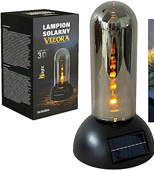 lampion szklana tuba led na baterie 28 cm