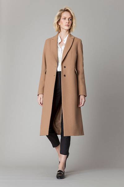 PŁASZCZ DŁUGI PL445E CAMEL JANBOR R.38