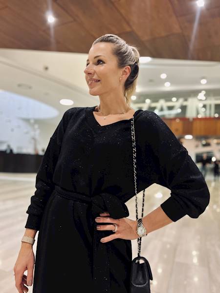 SUKIENKA SHINE BLACK MOELLE R.ONE SIZE