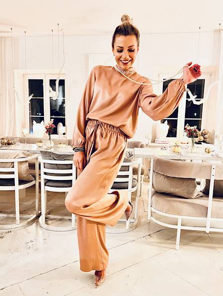 SPODNIE SATIN PINK MOELLE R.ONE SIZE