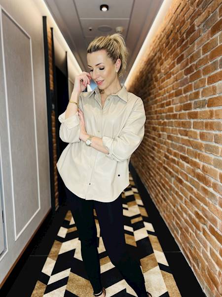 KOSZULA LEATHER BEIGE MOELLE R.ONE SIZE 