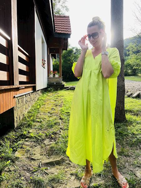 SUKIENKA BATIST LIME LONG MOELLE R.ONE SIZE