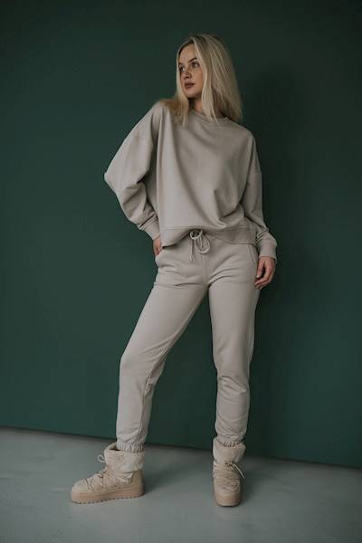 SPODNIE JOGGER TULA TAUPE PRESKA R.32