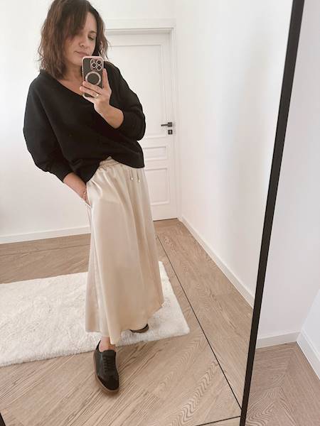 SPÓDNICA LIRA BEIGE PRESKA R.34/36