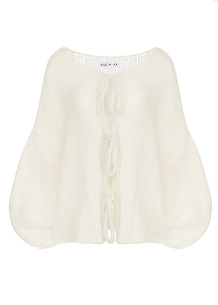 SWETER BOW ECRU BAD ICON R.ONE SIZE