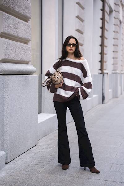 SWETER DAKOTA STRIPES WHITE CHOCOLATE BAD ICON R.ONE SIZE