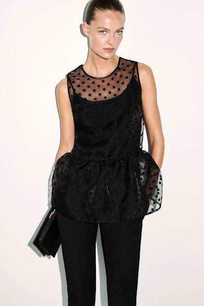 BLUZKA Z BASKINKĄ DOTIE BLACK ECHO R.42