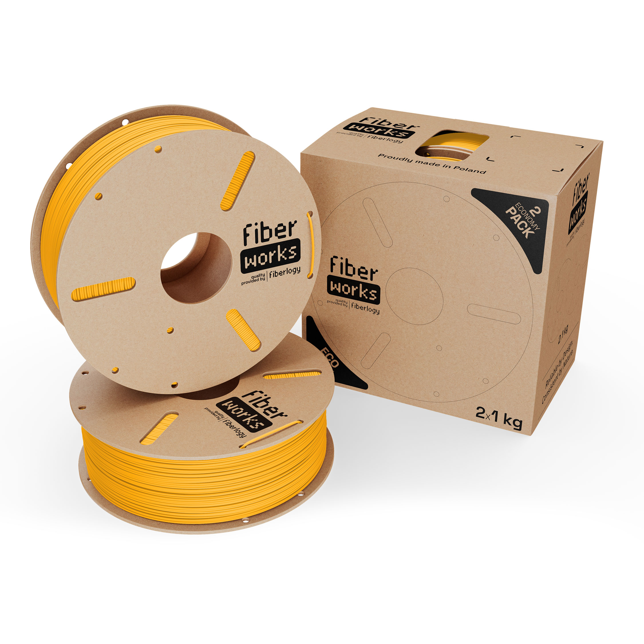 Fiberlogy FiberWORKS PLA Yellow RAL1003 1,75mm 2x1kg