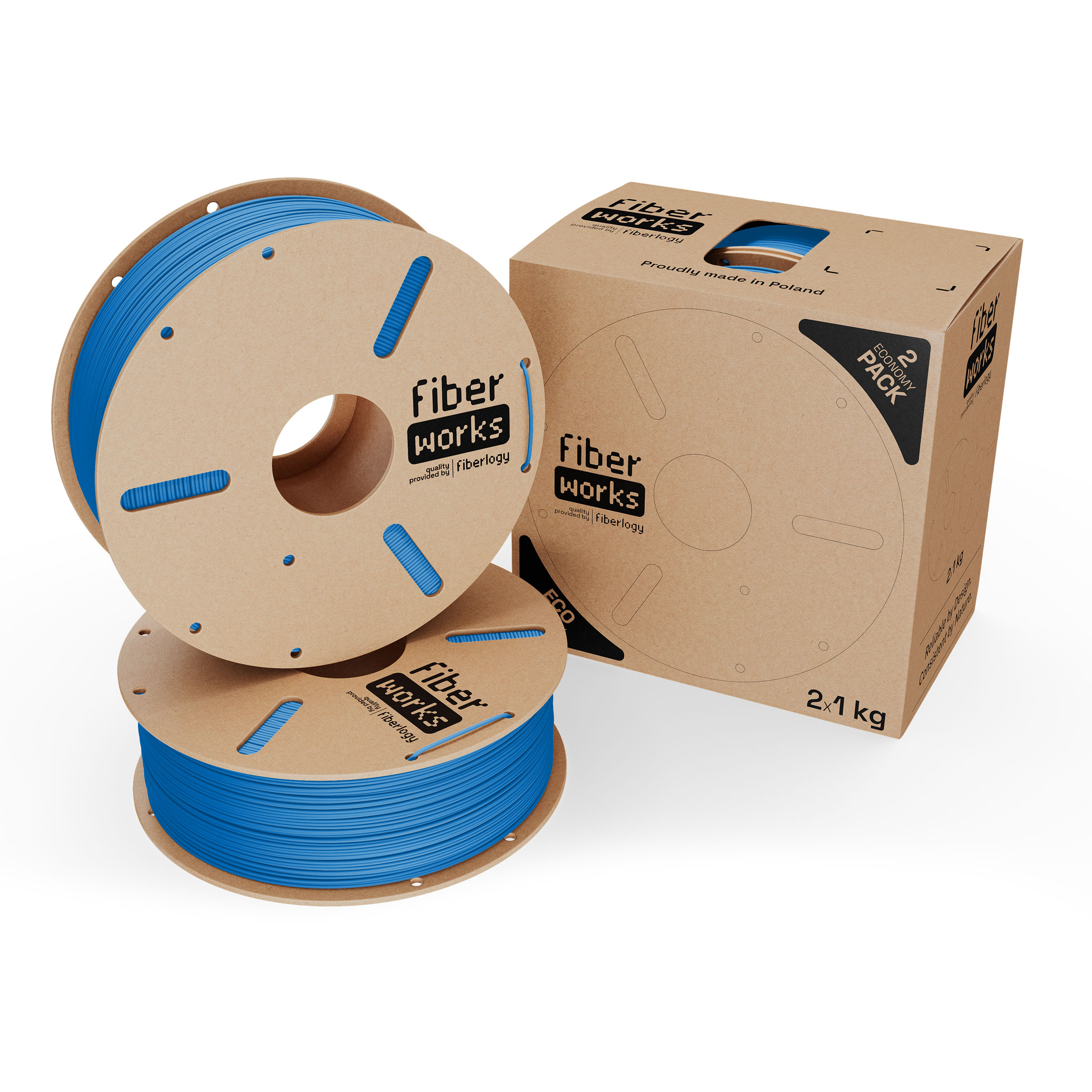 Fiberlogy FiberWORKS PLA Blue RAL5017 1,75mm 2x1kg
