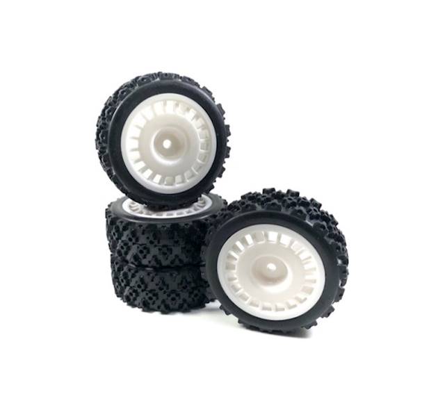 Absima 2510062 Zestaw kół w skali 1:10 Rallye Block Design biały (4szt)